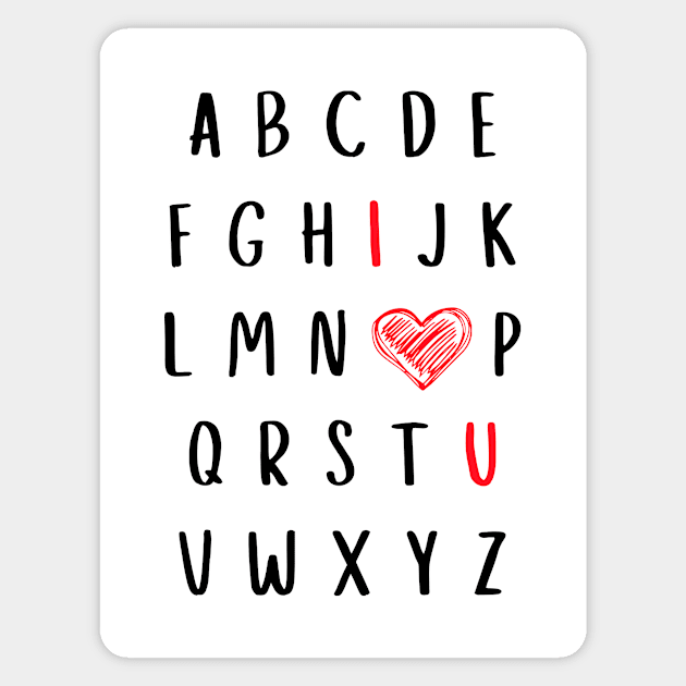 Nursery Teacher Gift Valentine Alphabet I Love You Magnet by RemyVision